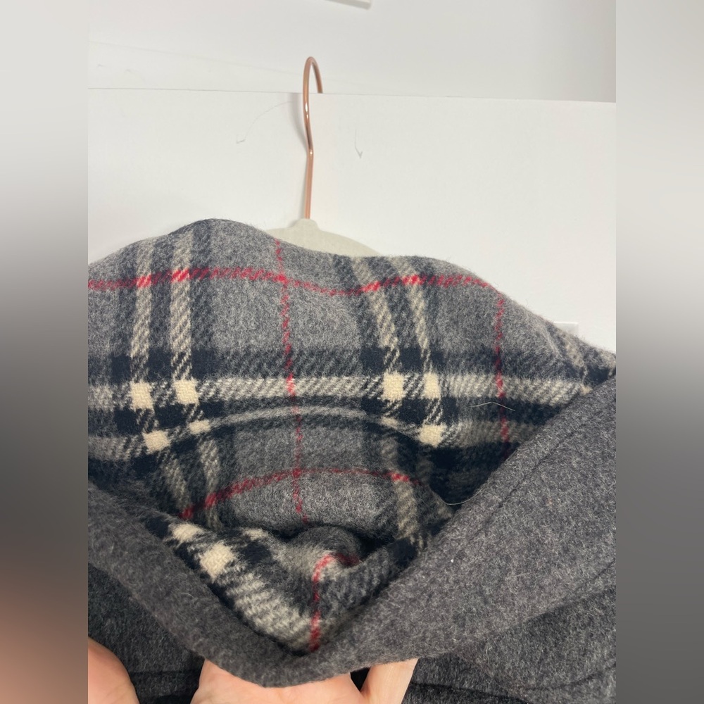 Vintage Burberrys London Duffle Coat Wool Hooded Toggle Gray Men’s L England - Picture 12 of 12
